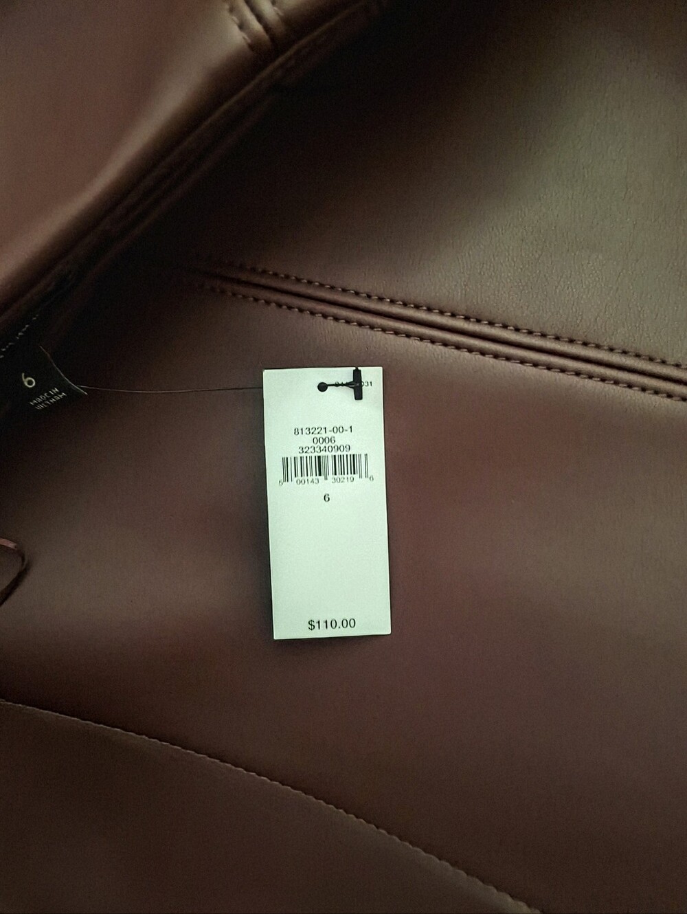 Banana Republic Vegan Leather Midi A-Line Skirt In Vino Rosso Sz. 6 - Picture 3 of 8